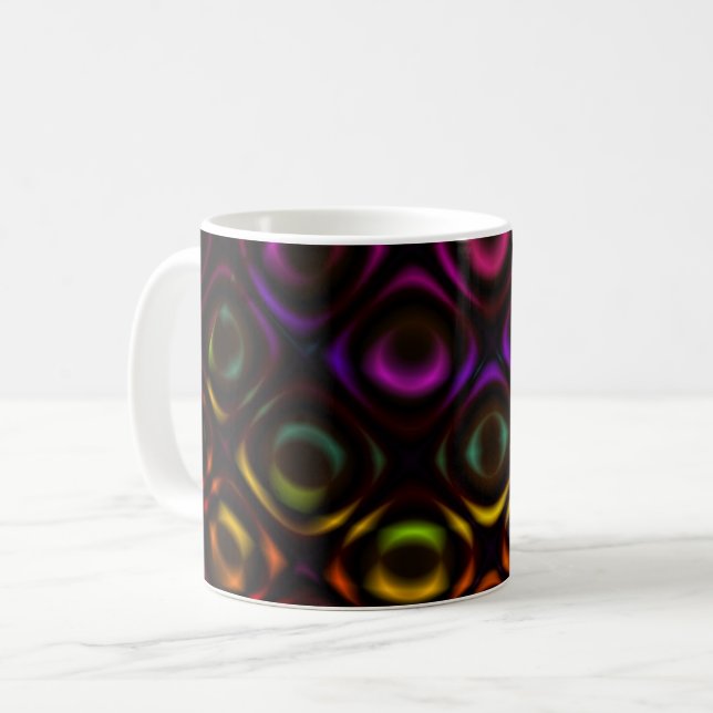 Glas | Rainbow Fraktal Art Wrap Tasse (Vorderseite Links)