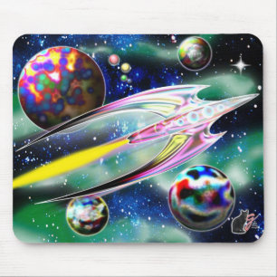 Glas-Raketen-Mauspad Mousepad