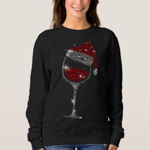 Glas Rotwein Weihnachtsmannmütze Weihnachten für M Sweatshirt