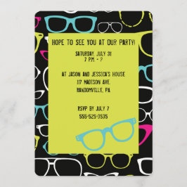 Glas-Schauspiel-lädt Limones grünes u. schwarzes Einladung