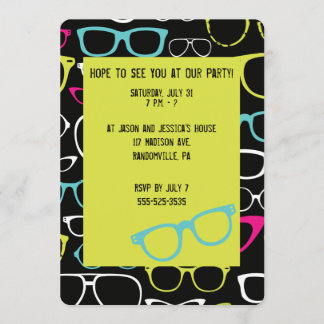 Glas-Schauspiel-lädt Limones grünes u. schwarzes Einladung