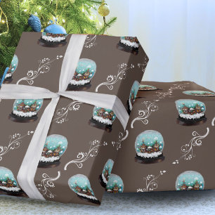Glas-Schneeball-Winterdorf Schneewittchen-Weihnach Geschenkpapier