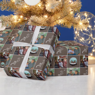 Glas-Schneeballdorf Braun Weihnachten 2 Foto  Geschenkpapier