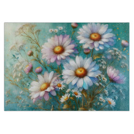 Glas Schneidbrett Daisy Floral Schneidebrett