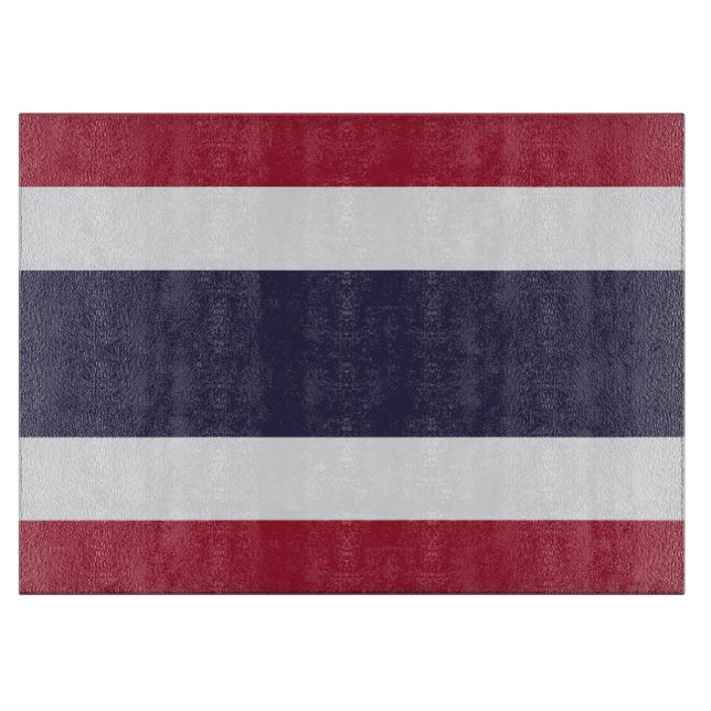 Glas-Schneidbrett mit Flagge Thailands Schneidebrett (Vorderseite)