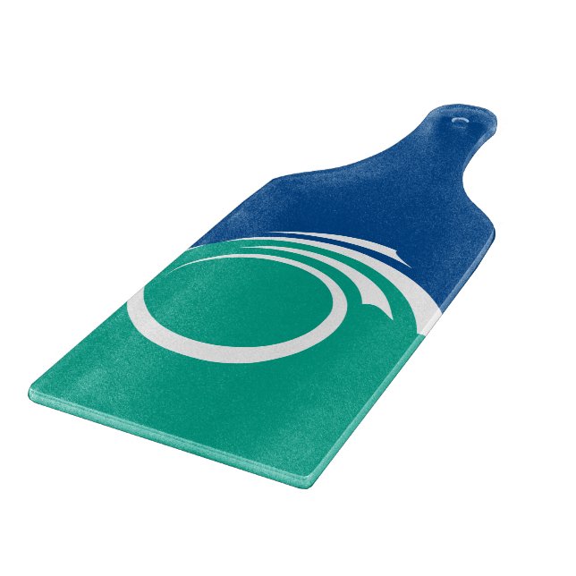 Glas-Schneidbrett-Paddel mit Flagge Ottawa Schneidebrett (Ecke)