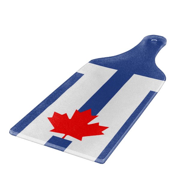 Glas-Schneidbrett-Paddel mit Flagge von Toronto Schneidebrett (Ecke)