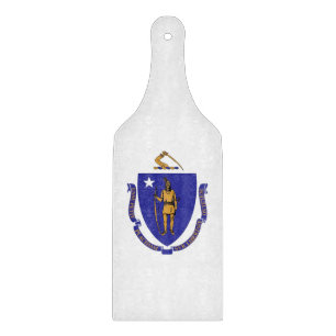 Glas-Schneidbrett-Paddel mit Massachusetts-Flagge Schneidebrett