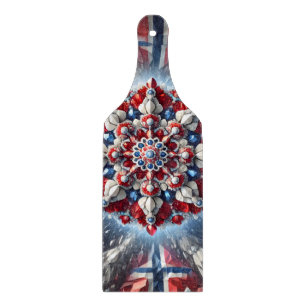 Glas-Schneidbrett-Paddel Norwegische Farben Schneidebrett