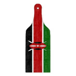 Glas-Schneidbrett-Schieber mit der Flagge Kenias Schneidebrett