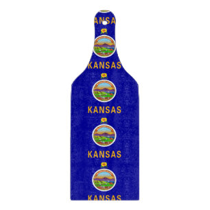 Glas-Schneidbrett-Schieber mit Kansas-Flagge Schneidebrett