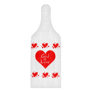Glas Schneidbrett Valentinstag GOTT IST LIEBE Schneidebrett