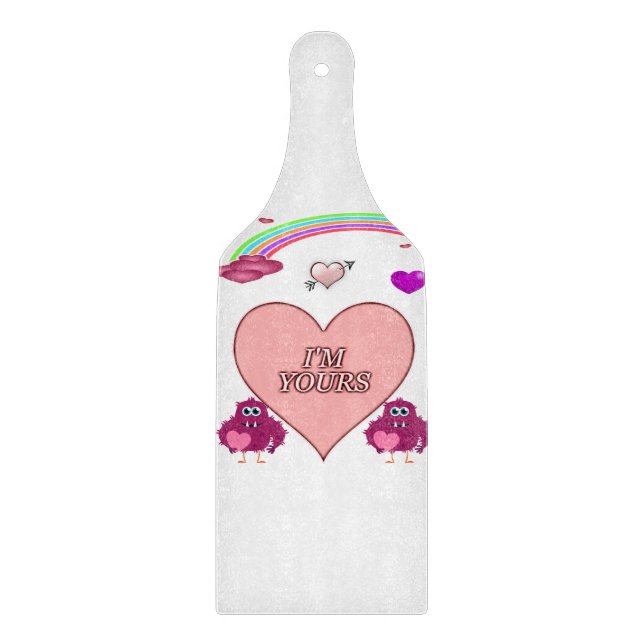 Glas Schneidbrett Valentinstag Schneidebrett (Vorderseite)