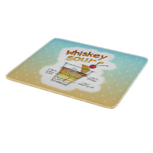 GLAS SCHNEIDBRETTER - WHISKEY SOUR REZEPT KUNST SCHNEIDEBRETT