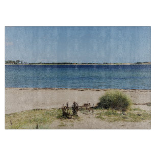 Glas Schneidebrett Strand und Meer