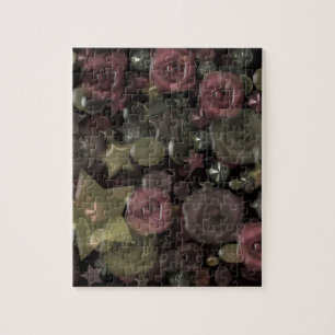 Glas, Sterne, Blume, Keramik Puzzle