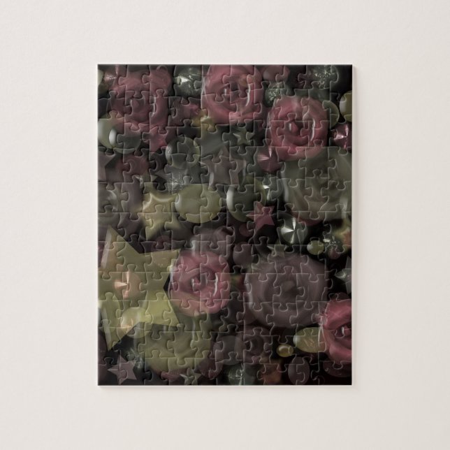 Glas, Sterne, Blume, Keramik Puzzle (Vertikal)