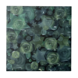 Glas, Sterne, Rose Fliese