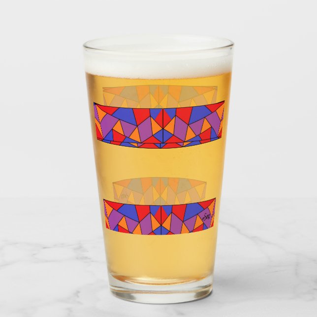 Glas Tasse : Abstrakte Gestaltung (Vorne (Gefüllt))