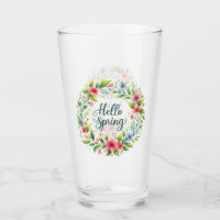 Glas-Tasse - Frühlingsblumen-Trinkglas