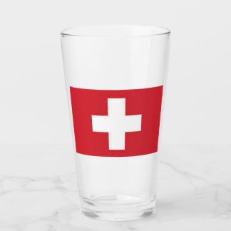 Glas Tumbler Schweiz Flagge 16 Unzen