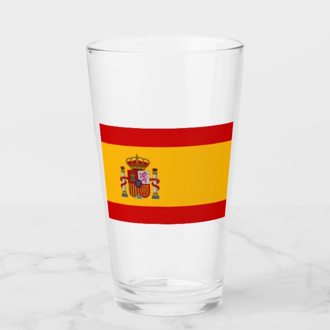 Glas Tumbler Spanien Flag 16 onz (Vorderseite)