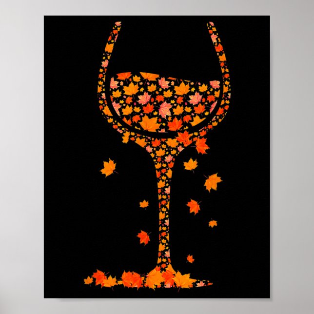 Glas von Weinahorn Herbst Herbst Sonnenschein W Poster (Vorne)