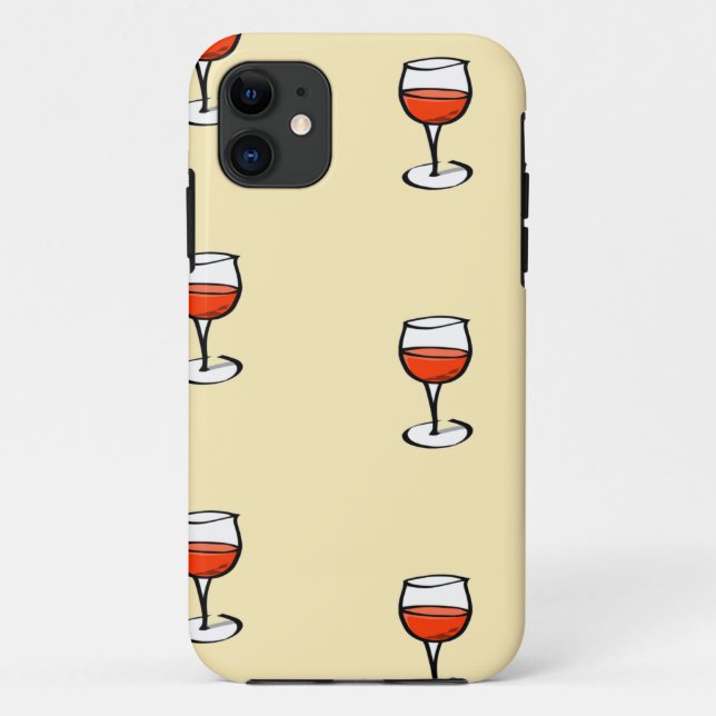 Glas Wein auf Orange Case-Mate iPhone Hülle (Rückseite)