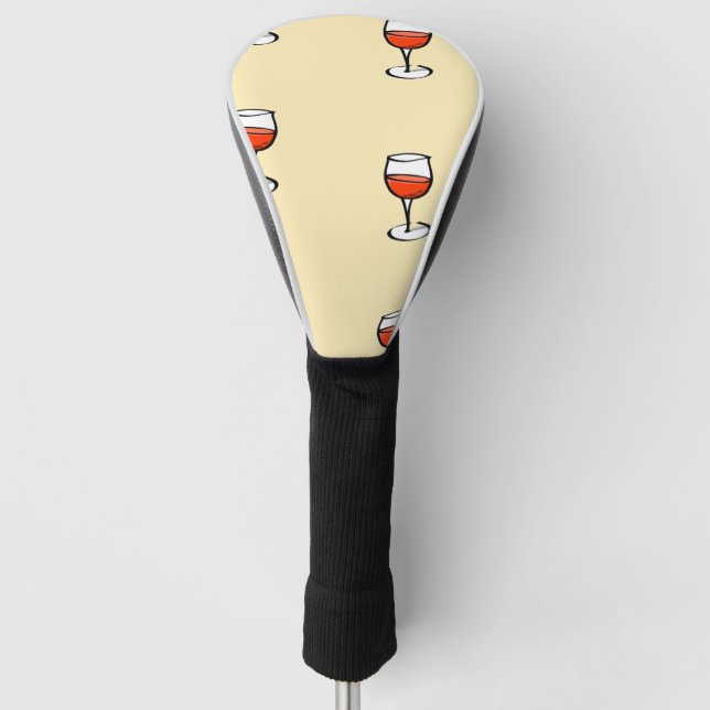 Glas Wein auf Orange Golf Headcover (Vorderseite)