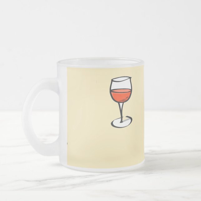 Glas Wein auf Orange Mattglastasse (Links)