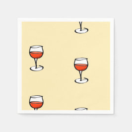 Glas Wein auf Orange Serviette