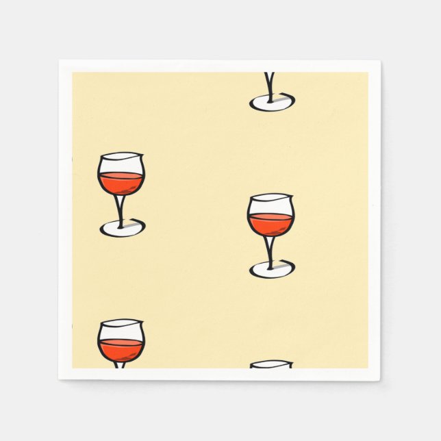 Glas Wein auf Orange Serviette (Vorderseite)