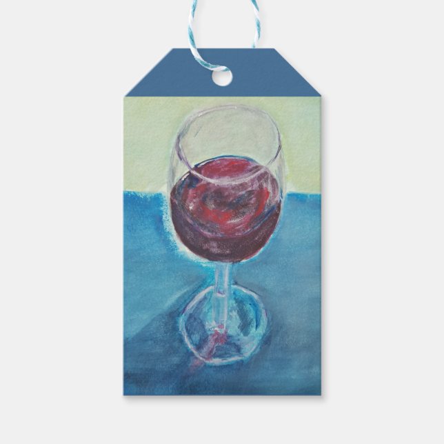 Glas Wein Kunst Niedlich Moderne Geschenkanhänger (Vorderseite)
