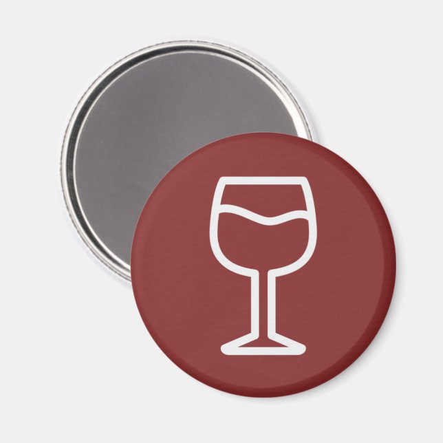 Glas Wein Magnet (Vorderseite/Rückseite)