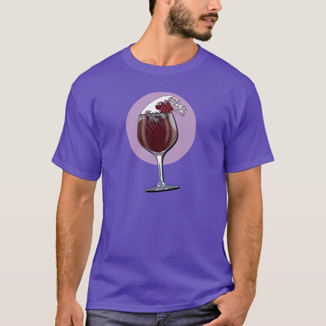 Glas Wein T-Shirt (Vorderseite)