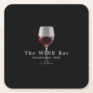 Glas Wein, Weinbar/Weingut Rechteckiger Pappuntersetzer