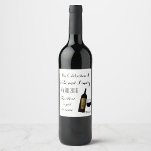 Glas Wein Weinetikett