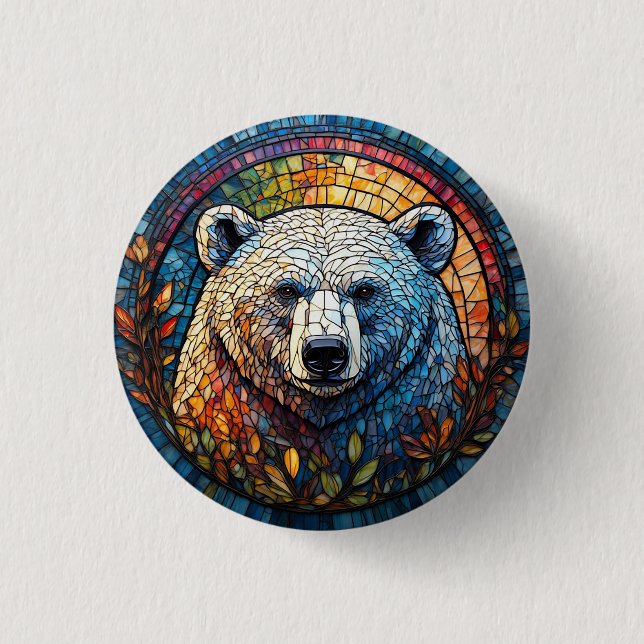 Glasarmatur für den majestätischen Eisbär Button (Vorderseite)