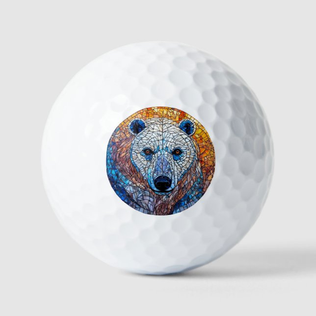 Glasarmatur für den majestätischen Eisbär Golfball (Vorderseite)