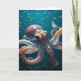 Glasartige Oktopus im tiefen Meer Karte
