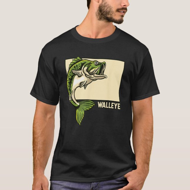 Glasaugen-Doodle Chinesische Hanzi-Köder Zander Gl T-Shirt (Vorderseite)