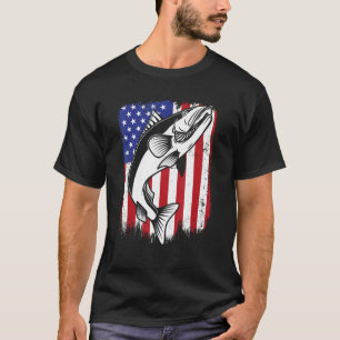 Glasaugenbarsch Amerikanische Flagge Haken Köder Z T-Shirt