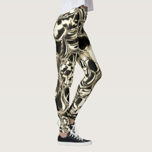 Glasbälle oder Metallbälle? Gold und Schwarz Leggings