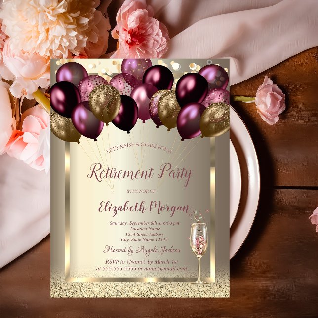 Glasballons für Wein, Burgund Champagner-Rente Einladung (Von Creator hochgeladen)