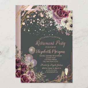 Glasballons Glitzer Heels Blume Rente Einladung