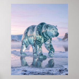 Glasbär Arktischer Morgenröte Poster