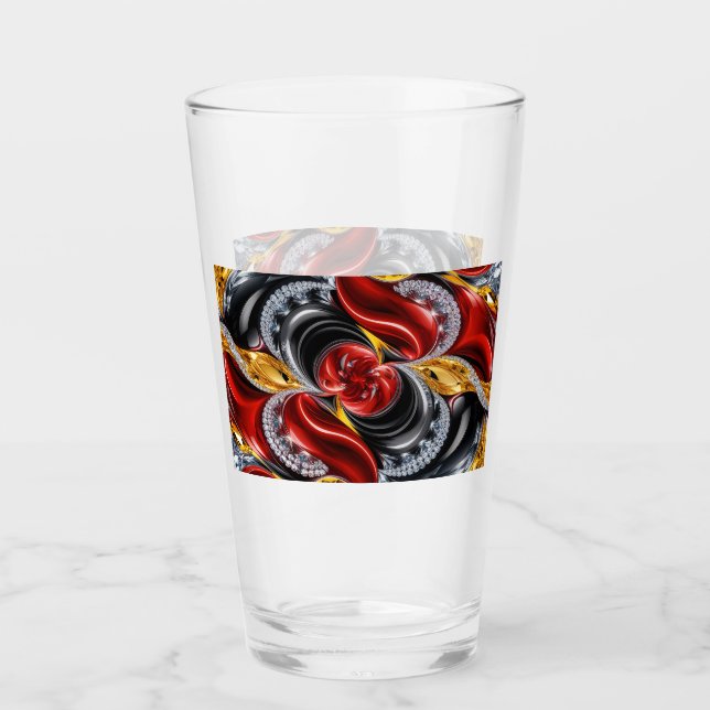 Glasbecher mit deutschen Farben Glas (Vorderseite)