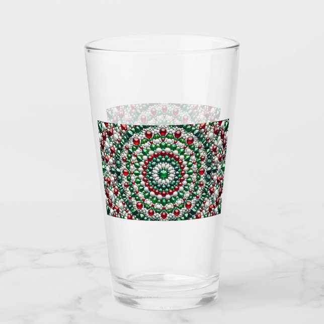 Glasbecher mit italienischen Farben Glas (Vorderseite)