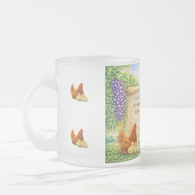 Glasbecher mit Johannes 15:5 Mattglastasse (Links)
