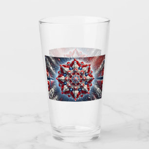 Glasbecher mit norwegischen Farben Glas